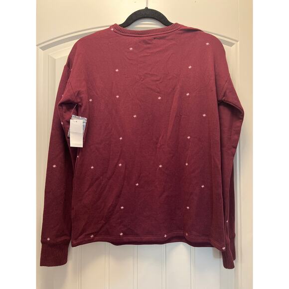NWT Lauren Conrad Feline Fine Crew Neck Long Sleeves Casual Top Size XS Purple - Picture 4 of 4